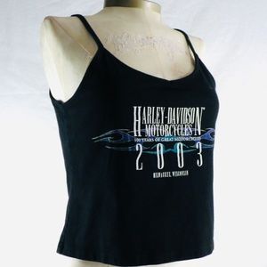 VINTAGE Genuine HARLEY-DAVIDSON Junior’s M Black Scoop Neck Spaghetti Straps